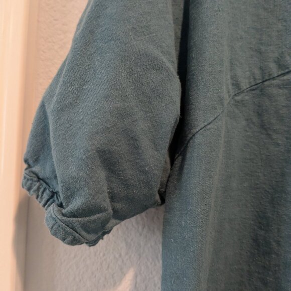 Johnny Was Calme V Neck Hemp & Organic Cotton Tunic in Blue/Green - Small/Medium - Picture 5 of 6